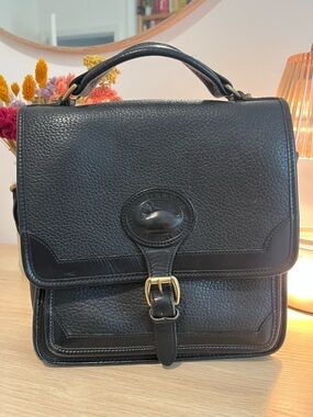 Vintage Dooney & Bourke Black Leather Top-Handle Cross Body Purse